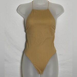 ANWND Bodysuit Halter Nude Tan- M/L NWT